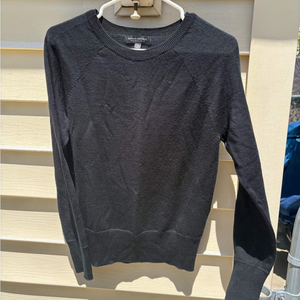 Banana Republic Merino Wool Black Sweater